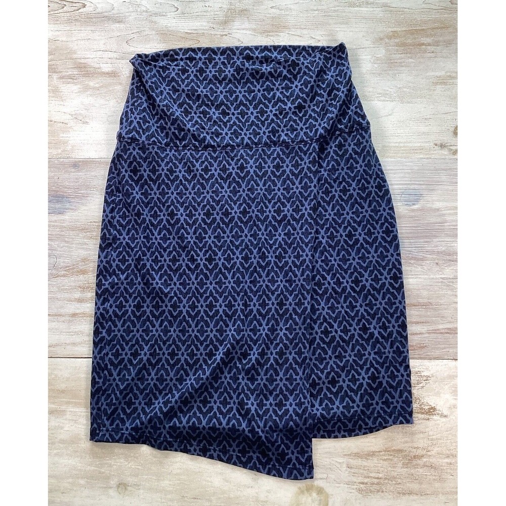 Athleta Seaside Foldover‎ Skirt Blue With All Over Print Women's Size Small